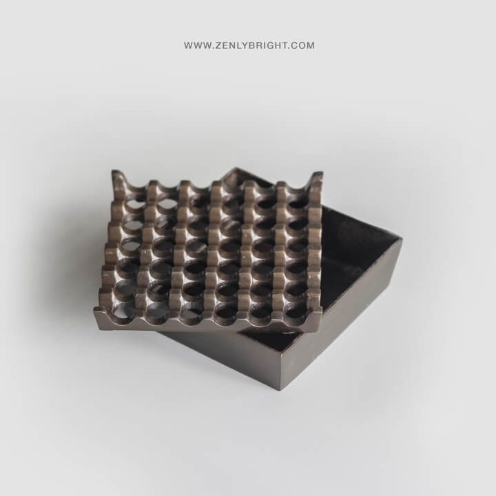 ashtray-36-holes-aluminium-craft-wholesale-rustic-color-indonesia-supplier