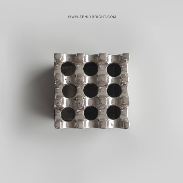 chrome-brass-craft-bali-ashtray-9-holes-square